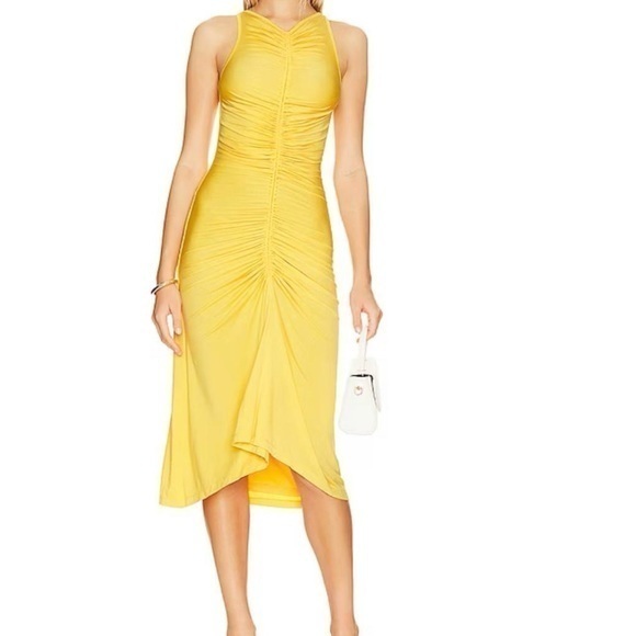 Htf Revolve X L’academie Graeva Midi Dress In Cornsilk Yellow, Xs